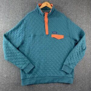 Patagonia Quilt‎ Snap T Pullover Sweater Men Extra Large Blue Quilted Tate
